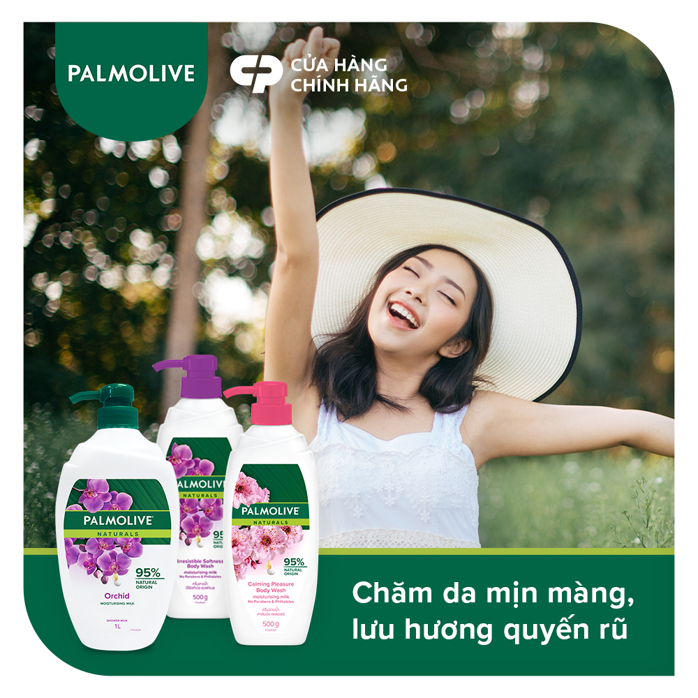 Bộ 4 Sữa tắm Palmolive Naturals chiết xuất 100% thiên nhiên 500g chiết xuất từ hoa anh đào và phong lan