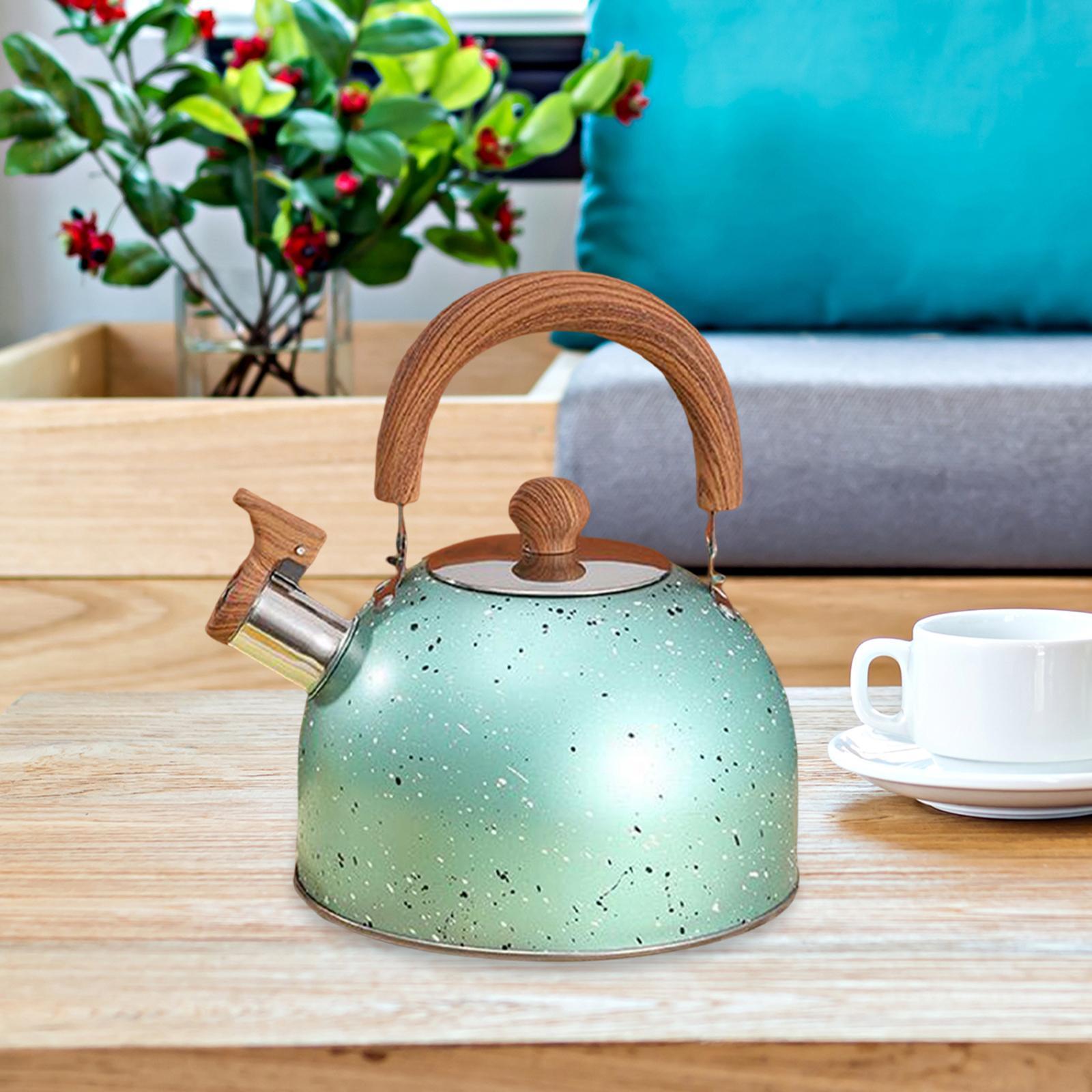 3L Tea Kettle Stovetop Whistling Stainless Steel Green