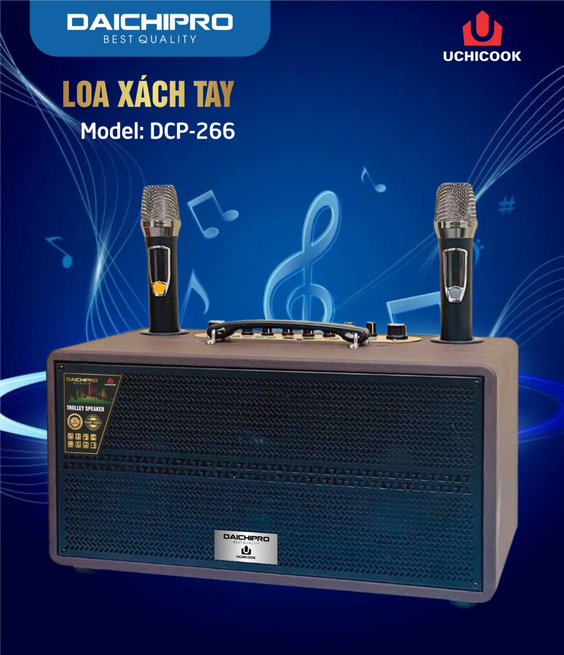 Loa Karaoke Xách Tay Daichipro DCP 266, Công Nghệ Nhật Bản, Âm Thanh Sắc Nét, Tự Tin Ca Hát- Hàng Chính Hãng