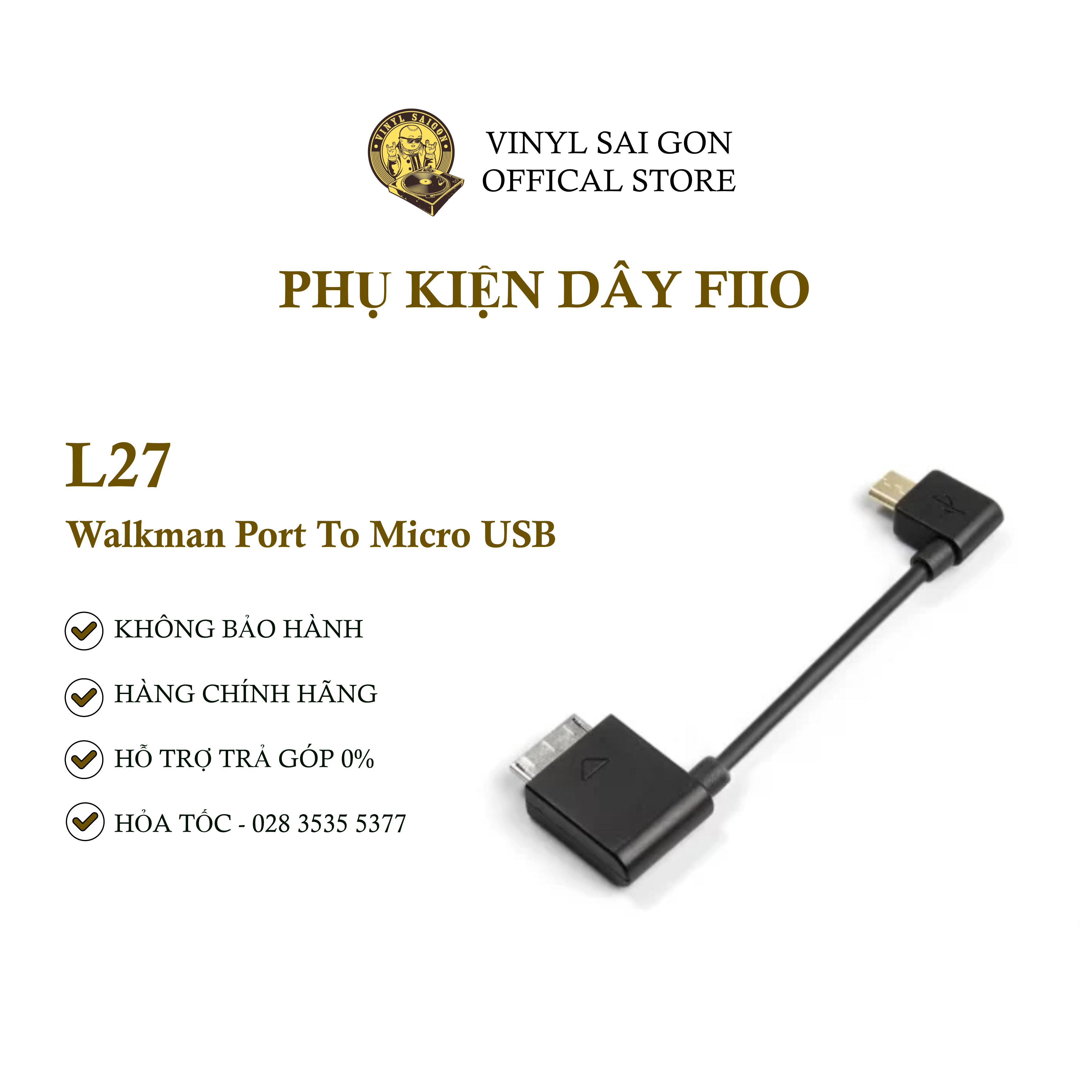 Phụ Kiện Dây Kết Nối FiiO L27 (Walkman Port to Micro USB) - Hàng Chính Hãng