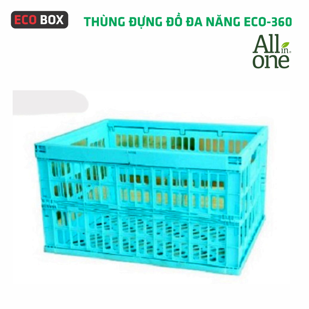 Thùng nhựa đựng đồ đa năng gấp gọn ECO BOX-55L: Chịu tải 25Kg, dùng cho cốp ô tô, du lịch, dã ngoại, siêu thị...