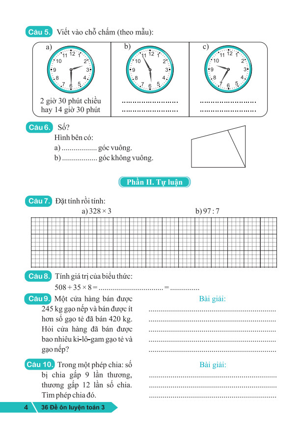 Sách - 36 Đề ôn luyện Toán 3 - Biên soạn theo CT GDPT mới - ndbooks