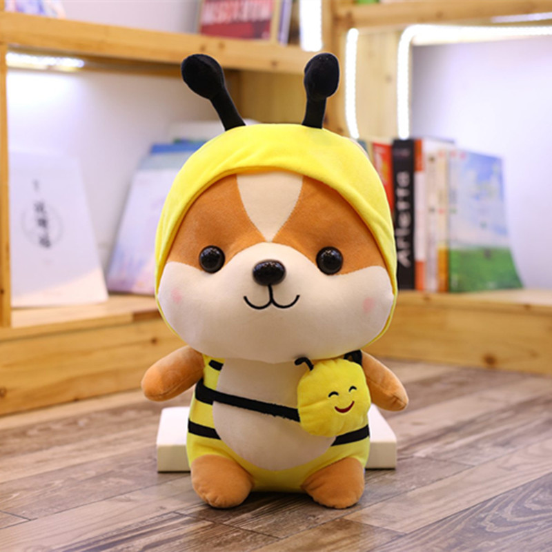 Gấu bông gối ôm chú chó Shiba Cosplay đáng yêu nghộ nghĩnh-Vàng