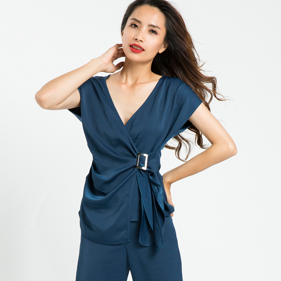 Áo Thắt Eo Hity TOP089 (Xanh Thủy Thủ Sailor)