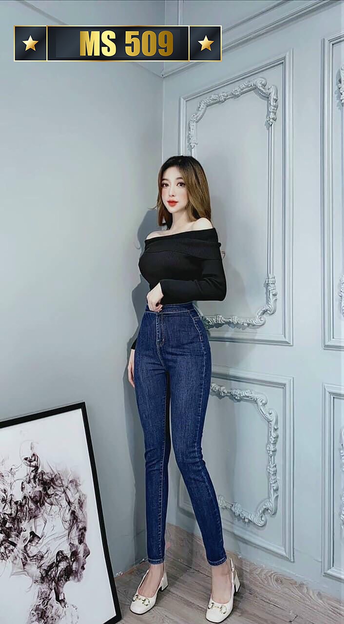 Quần jean nữ Lưng Cao Julido Store, chất jean co dãn 4 chiều ống ôm chân mẫu Ms509