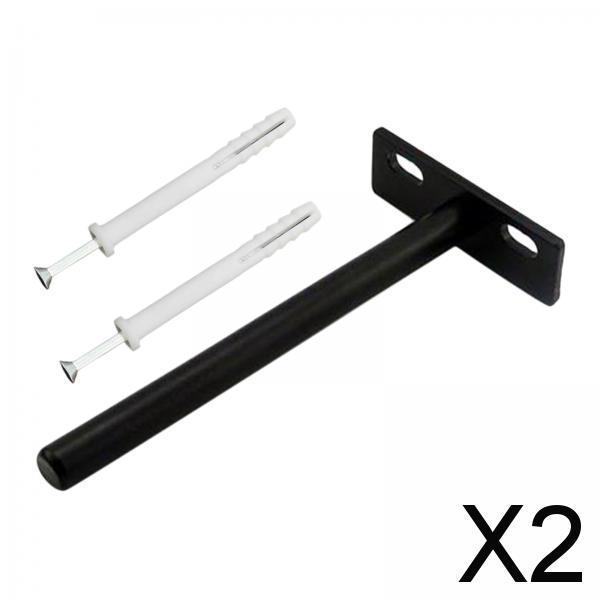 2xFLOATING SHELF BRACKETS  SCREW WALL SHELVES SUPPORT HOLDER 12.4x6.2x2cm