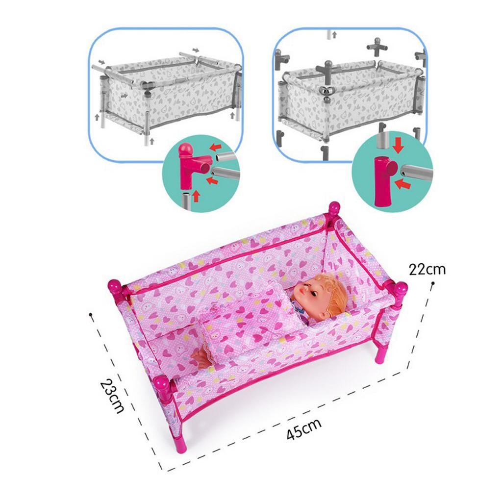 Foldable High Chair & Cradle Toy for Reborn Doll MellChan Baby Doll