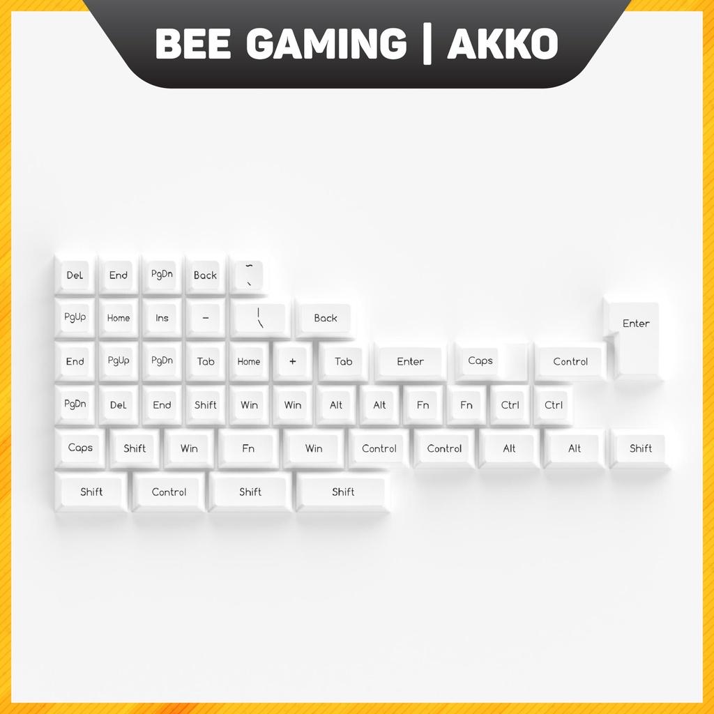 Bộ keycap chính hãng AKKO – Black on White BOW (Chất liệu ABS Double-Shot / SAL profile / 195 nút)