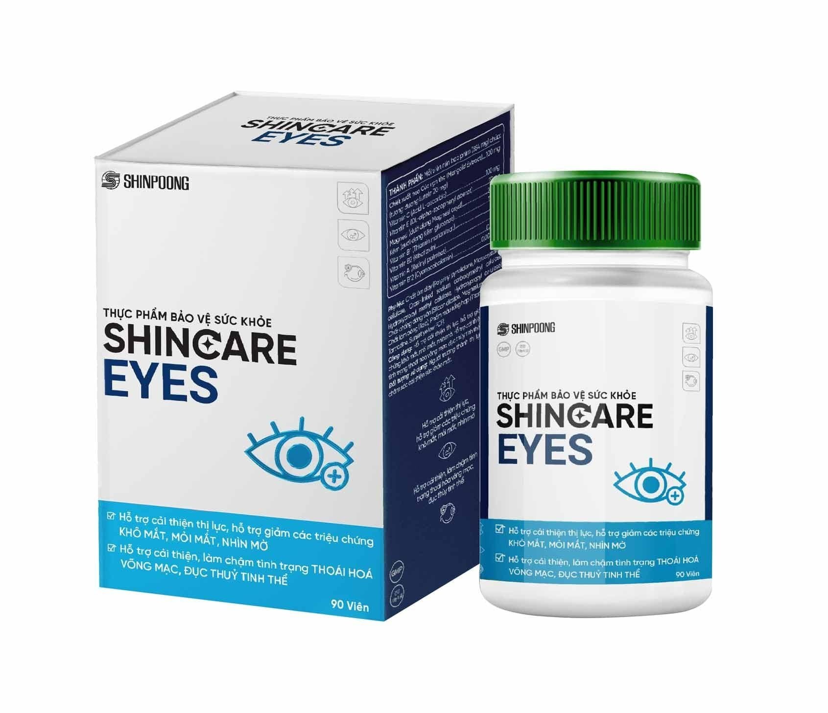 Viên Uống SHINCARE EYES - Hỗ trợ cải thiện thị lực. Hỗ trợ giảm các triệu chứng khô mắt, mỏi mắt, nhìn mờ - Hộp 90 viên.