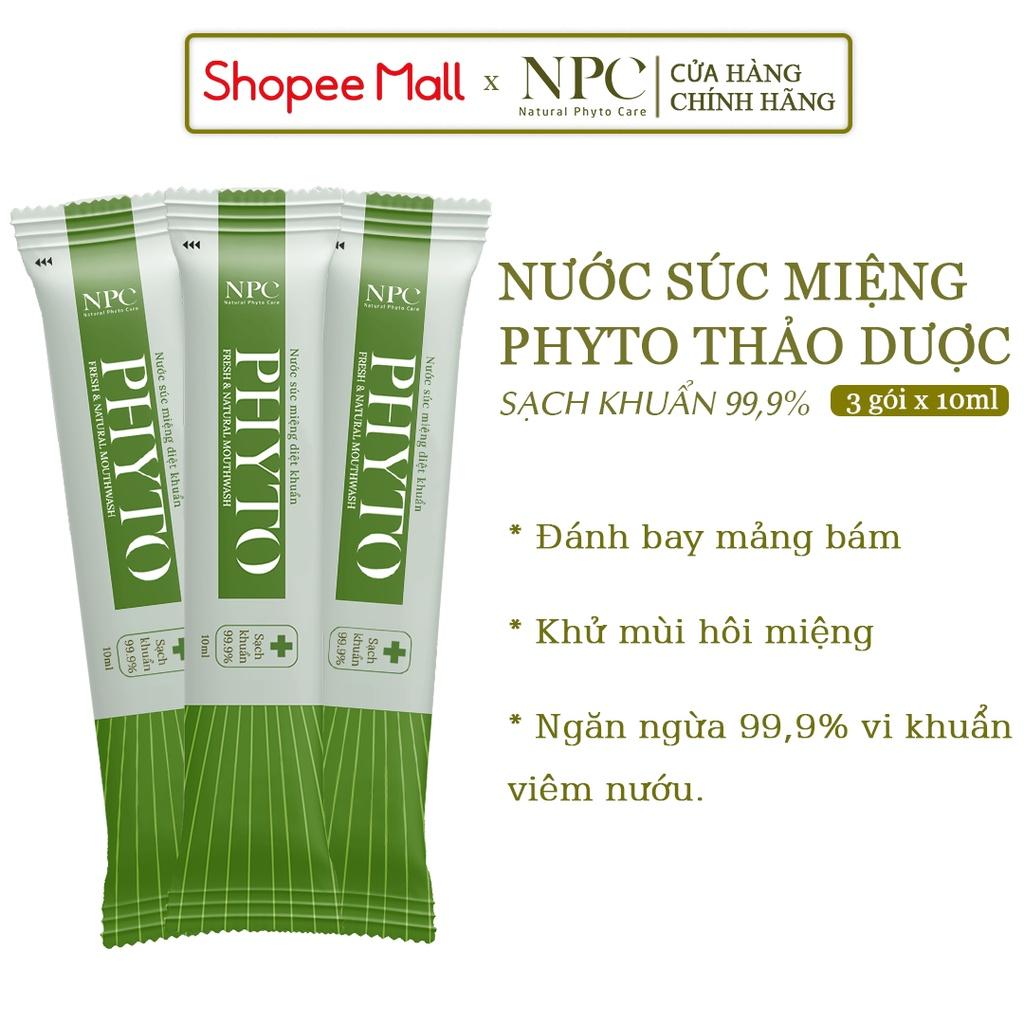 Nước súc miệng làm sạch khoang miệng NPC Phyto vị thảo dược không cay (Combo 3/gói)