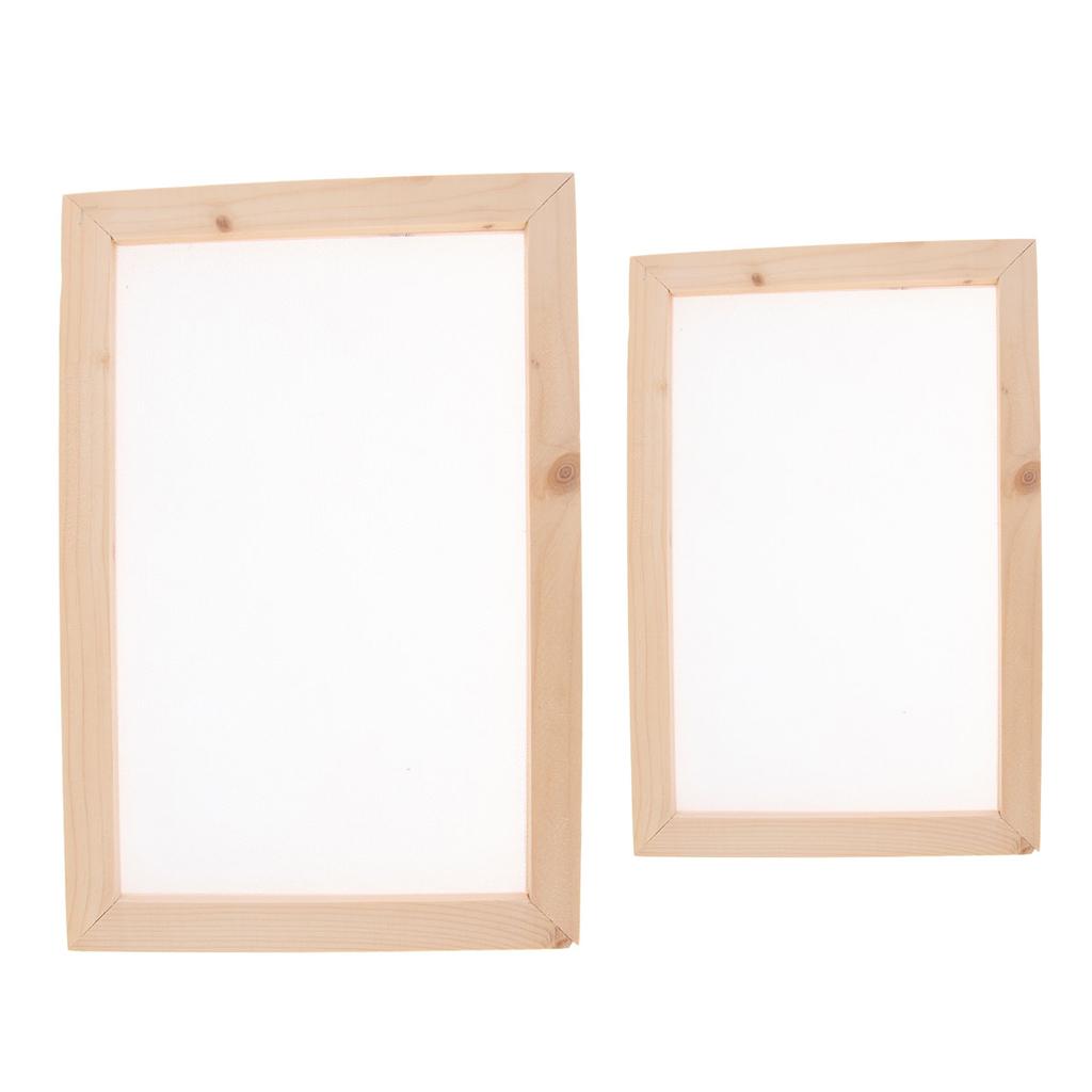 2 Chiếc Gỗ Khung Hình Chữ Nhật Có Lưới Cho Giấy Tái Chế Làm Giấy