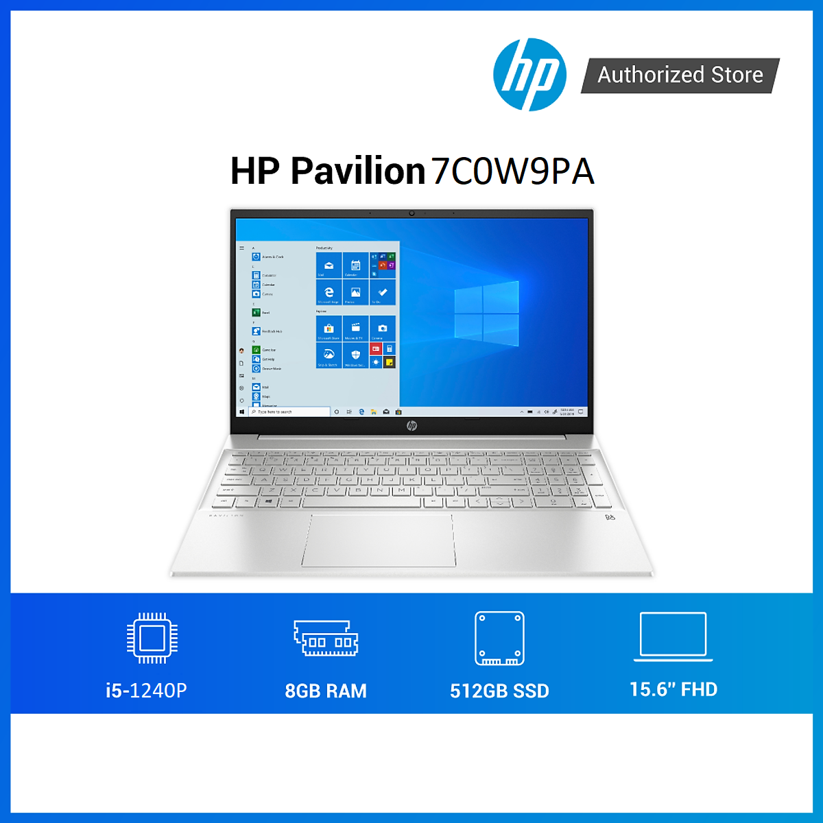 Laptop HP Pavilion 15 7C0W9PA i5-1240P | 8GB | 512GB | Iris Xe Graphics | Win 11 - Hàng chính hãng