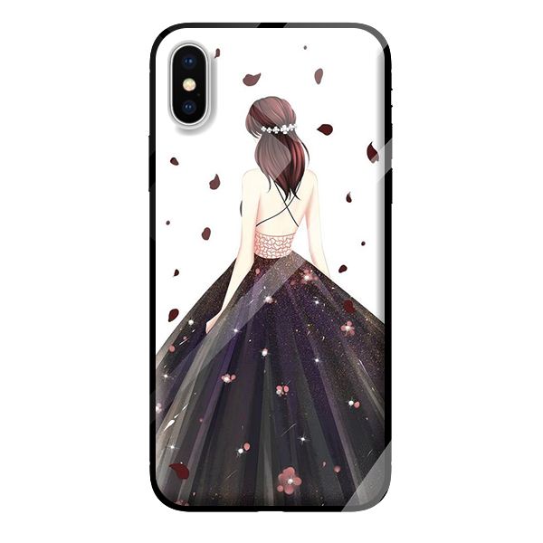 Ốp kính cường lực cho iPhone X mẫu công chúa 2 - Hàng chính hãng