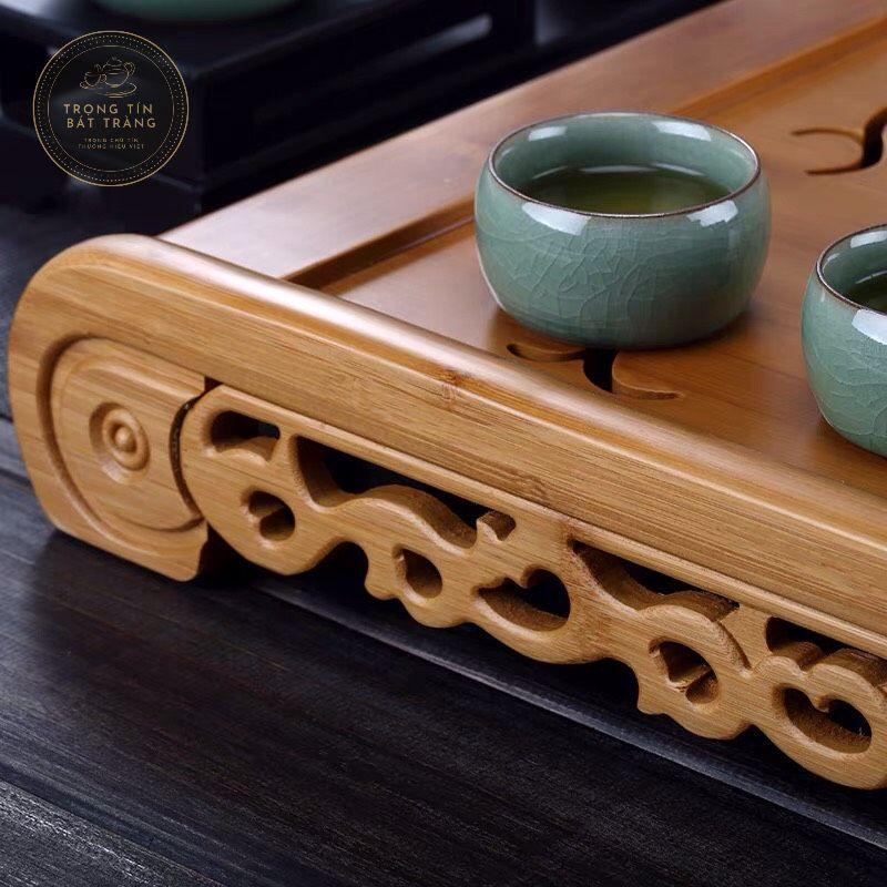 Khay Trà Tre Cao Cấp Khổng Minh Chữ Nhật Kích Thước 50*29*7 KT 04