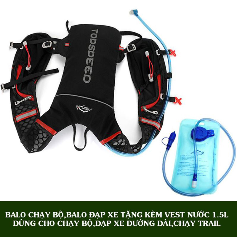 Balo chạy bộ đạp xe tặng kèm vest đựng nước 