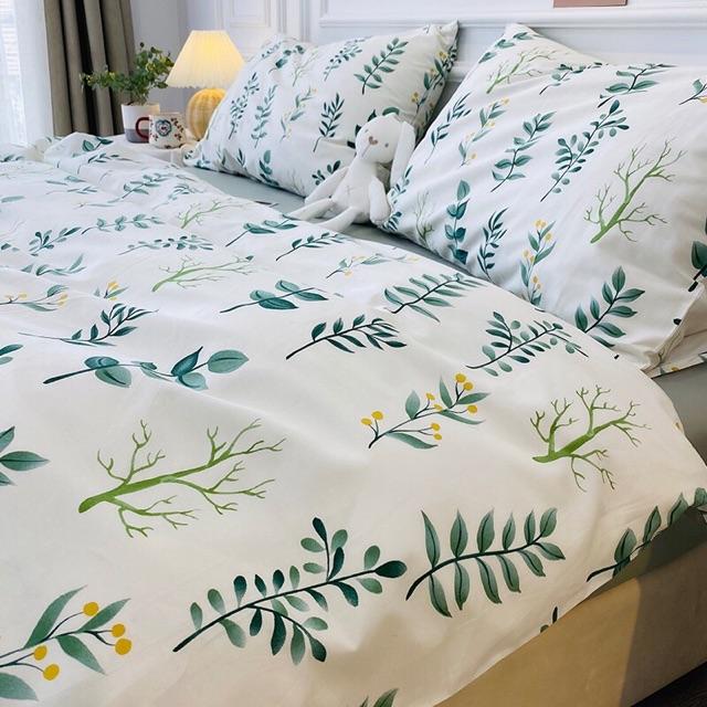 Set Chăn Ga Gối Cotton Living Hàng Nhập Khẩu Cao Cấp Màu Giải Nhiệt Mùa Hè