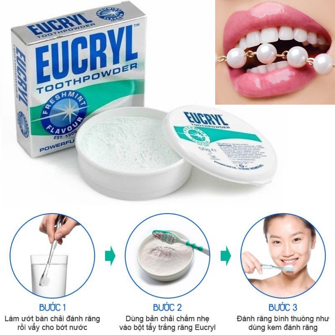 Bột Trắng Răng Eucryl Tooth Powder Nhập Khẩu Anh Quốc (50g) - Massel Official