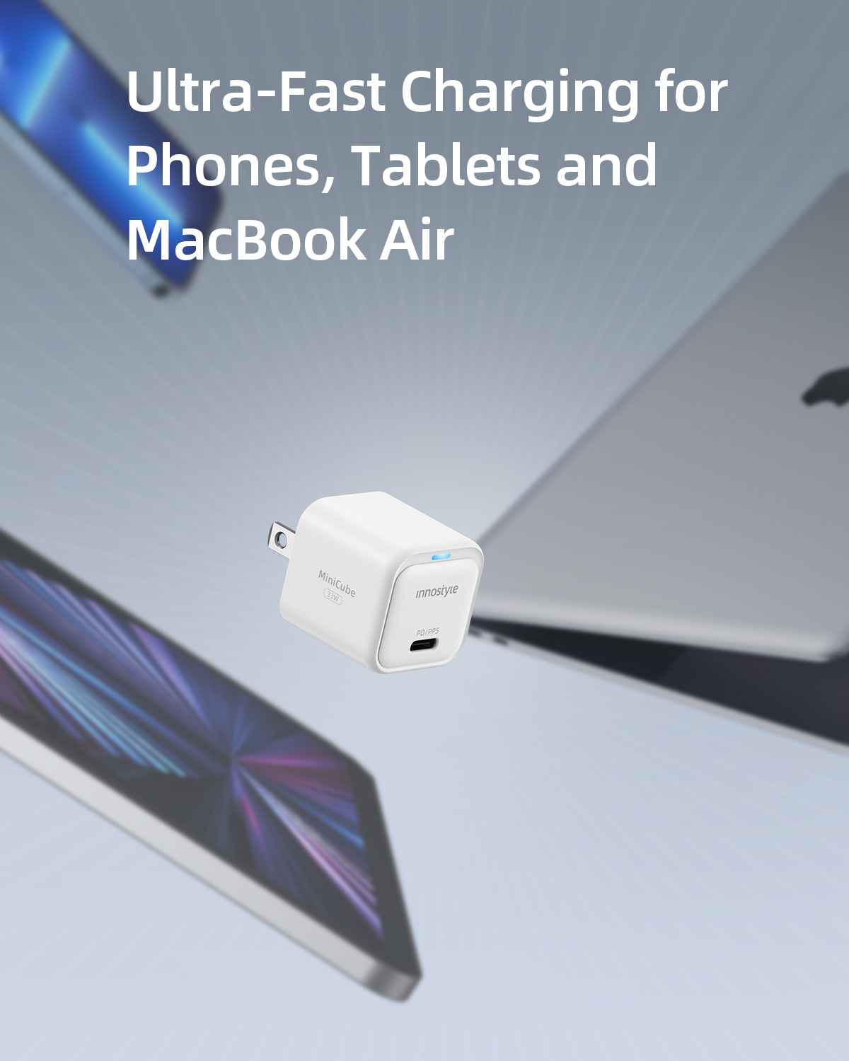 Củ Sạc Nhanh Innostyle MiniCube Gan II 33W PD/QC3.0 &amp; PPS for iPhone/Macbook/Samsung/Tablet IC33PD - Hàng chính hãng
