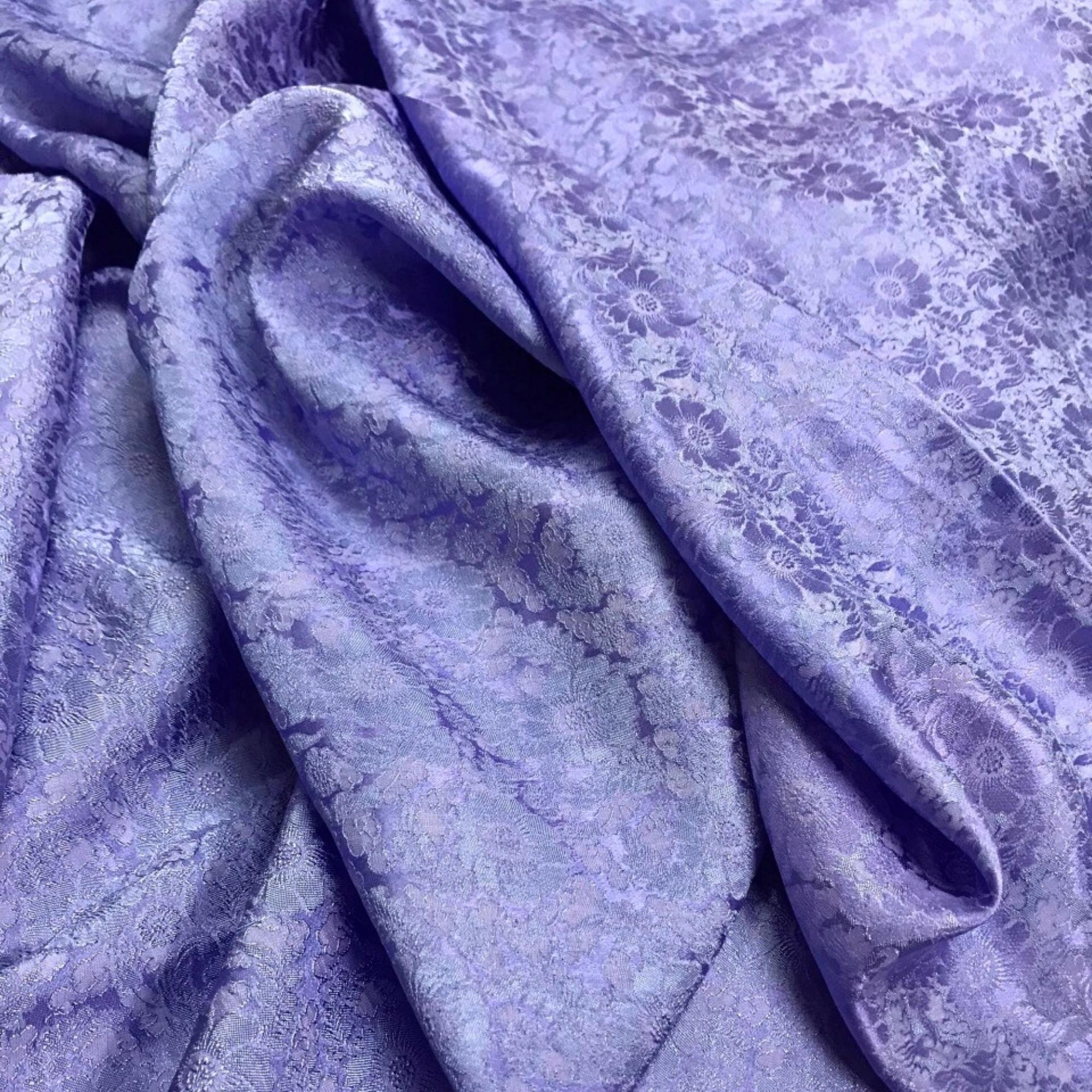 Vải Lụa Tơ Tằm Palacesilk hoa cúc màu xanh tím may áo dài, nhuộm thủ công, phơi căng khung, #mêm#mượt#nhẹ, khổ rộng 90cm