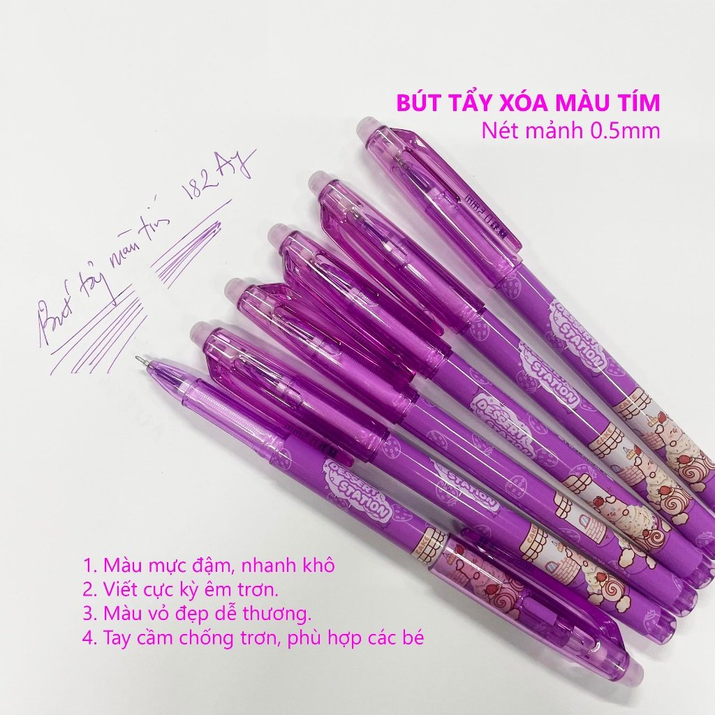 Hộp 12 Bút gel xóa được M&amp;G AKP182A7 nét 0.5mm - Mực tím