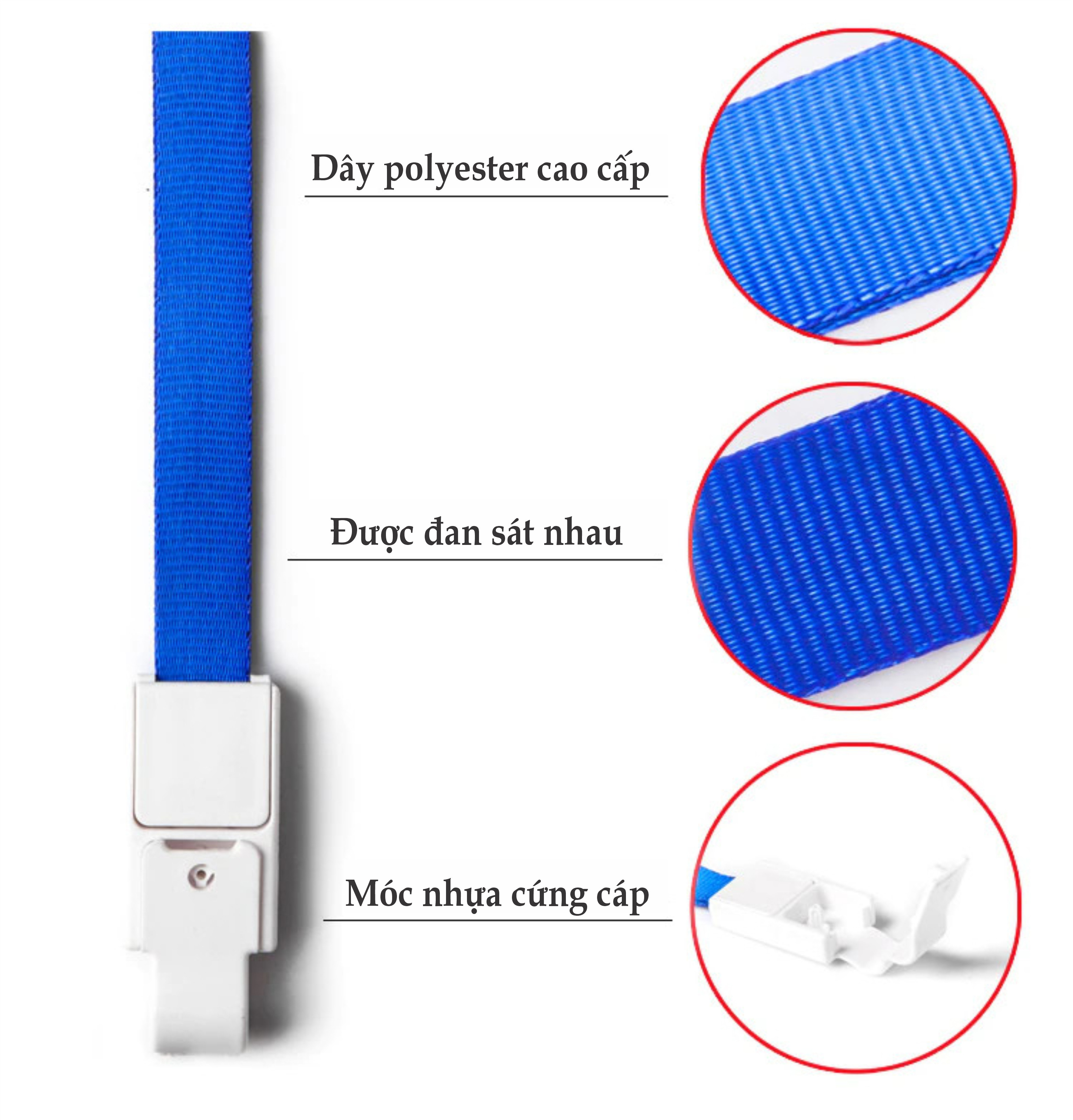 Dây đeo thẻ lụa 6722 1.5cm - Bịch
