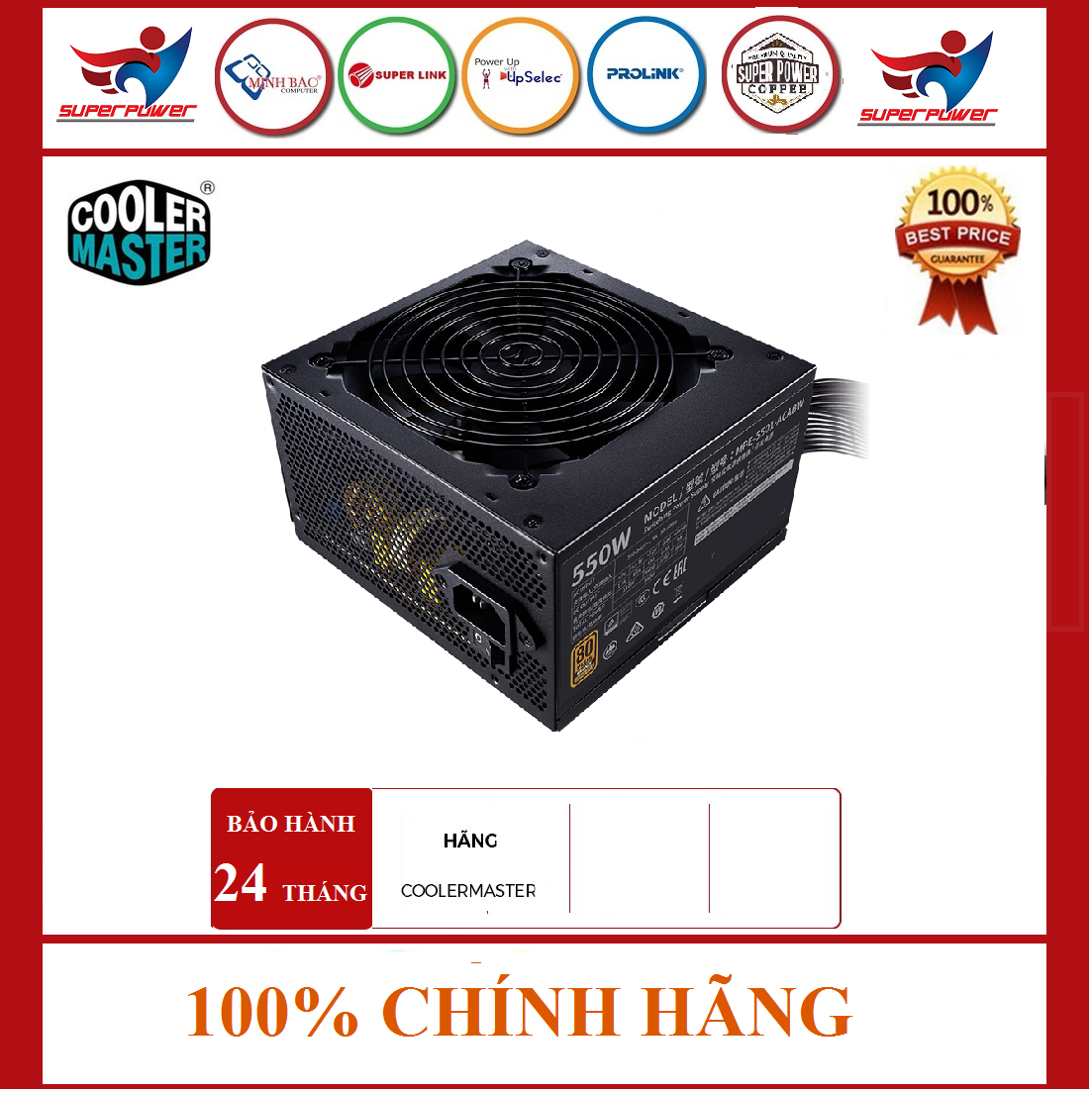 Nguồn máy tính Cooler Master MWE Bronze 550W V2 230V - 550W - 80 Plus Bronze  - Hàng chính hãng