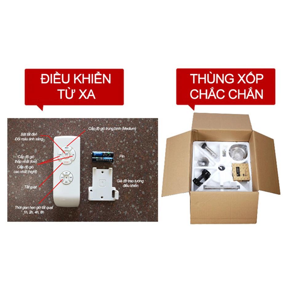 Quạt trần đèn trang trí phòng khách đẹp hiện đại - HLFAN865