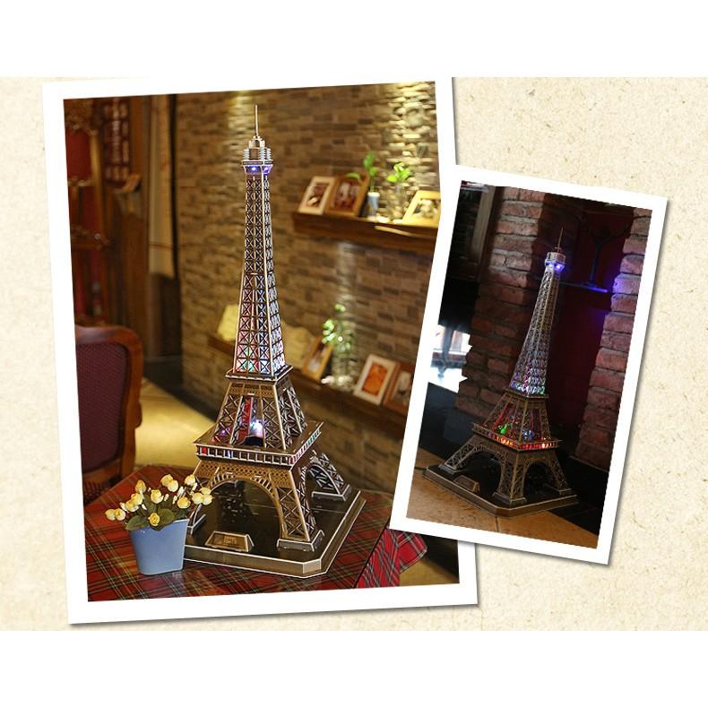 Mô hình giấy 3D - Led tháp Eiffel - (L091h) - Kiến trúc có đèn led