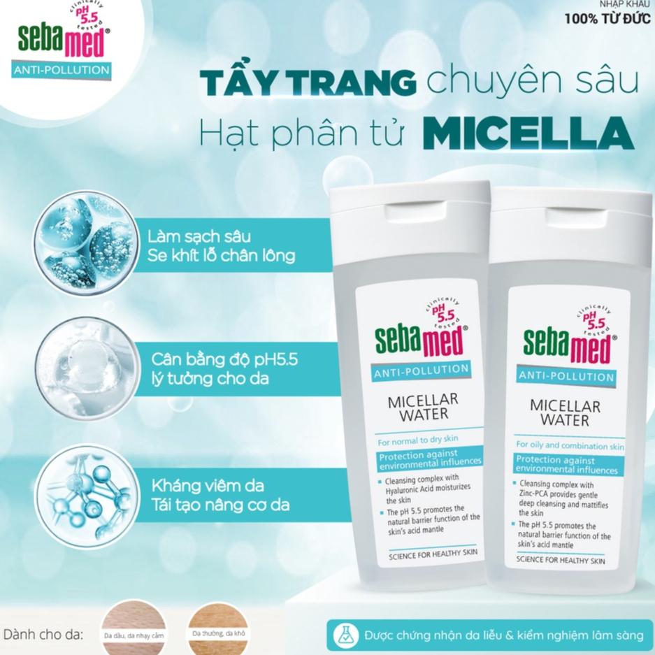 Tẩy trang dành cho Da dầu &amp; Da hỗn hợp Sebamed pH5.5 200ml