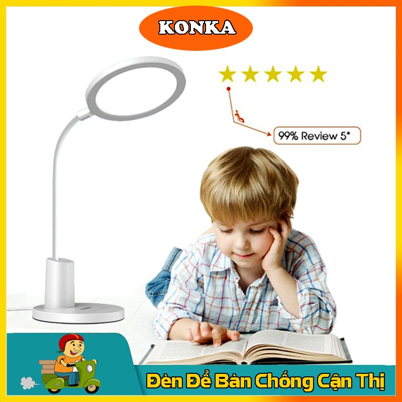 Đèn bàn học Konka chống chói lóa mắt, đèn học để bàn cho bé bảo vệ mắt, đèn học chống cận sạc pin, đèn bàn làm việc thông minh tiện lợi- Hàng chính hãng