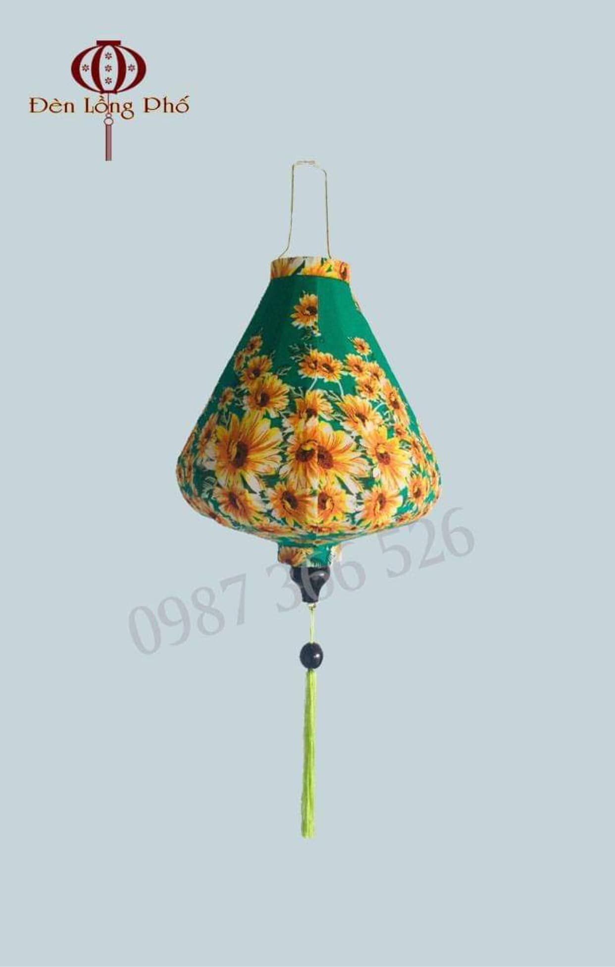 Đèn lồng vải lanh hoa xinh xắn size 30 cm xuất xứ Hội An