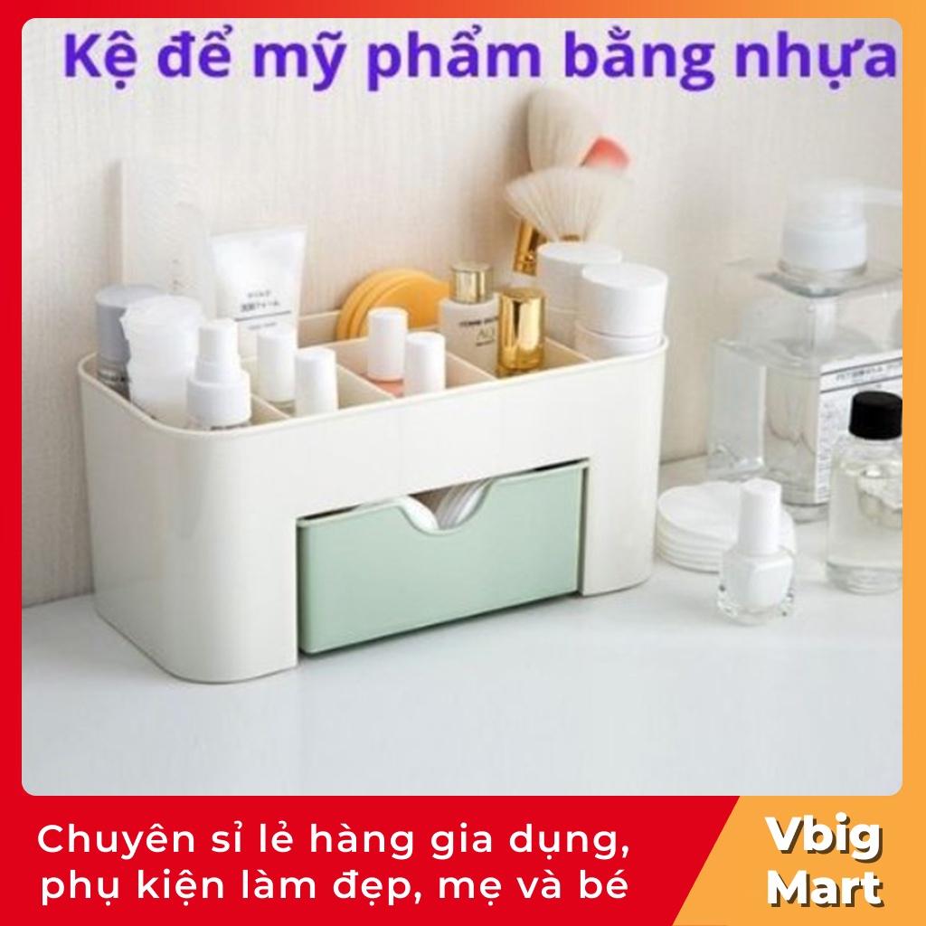 Kệ để mỹ phẩm bắt mắt bằng nhựa mẫu mới 1 tầng, 2 tầng Vbig Mart