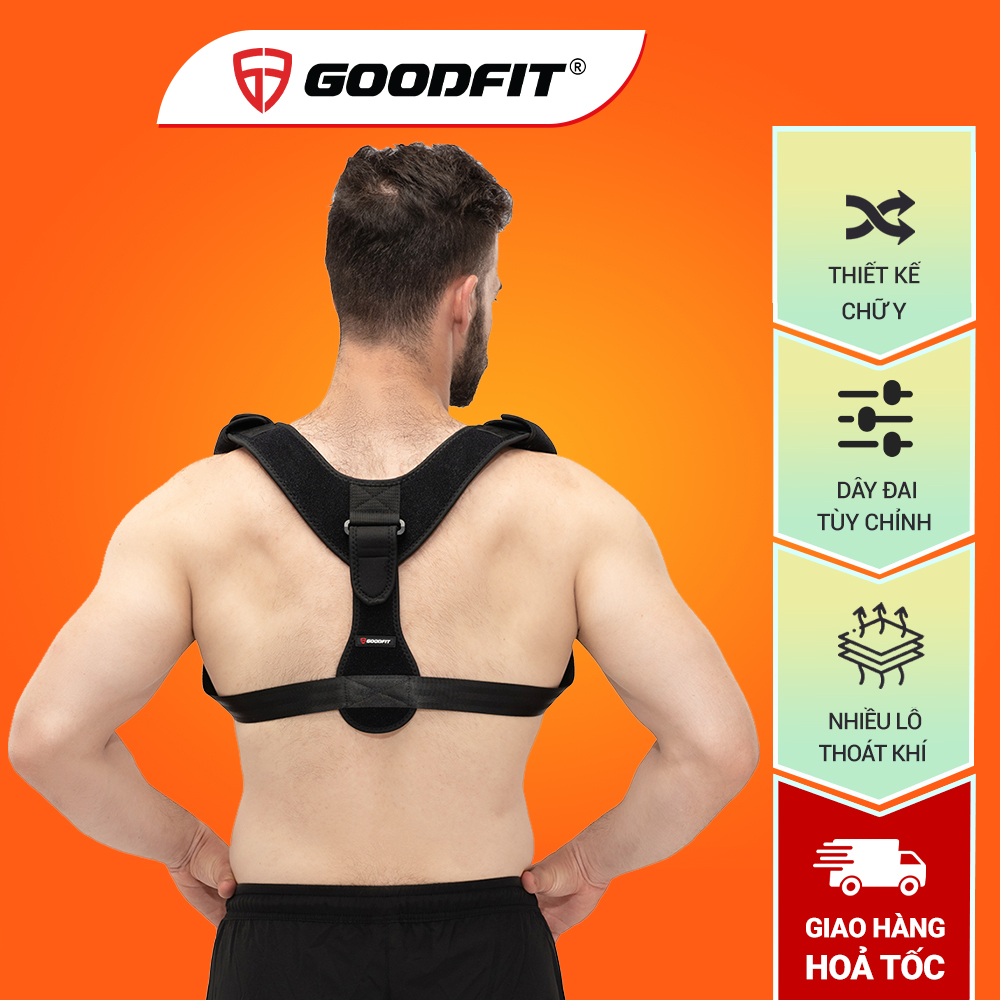 Đai Chống Gù Lưng, Đai Nẹp Lưng Chống Gù Goodfit Thiết Kế Hình Chữ Y, Dây Đai Tùy Chỉnh Gf712P - Size L