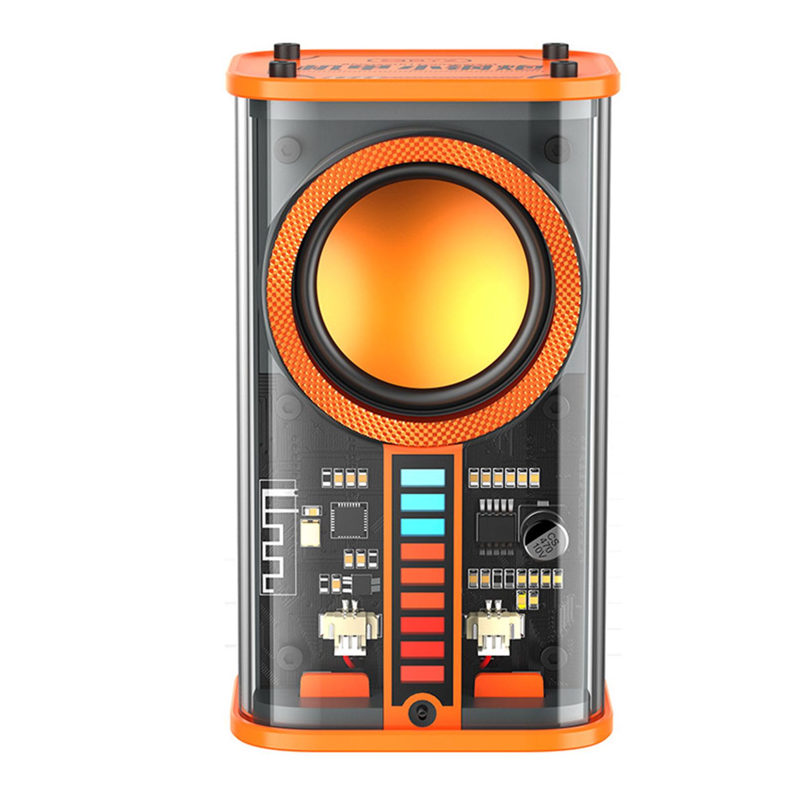 Loa âm nhạc mecha trong suốt K07 tương thích Bluetooth 5.0 USB không dây loa âm thanh 3 LED Modes 600mAh cho màu của bữa tiệc: 1PC-Orange