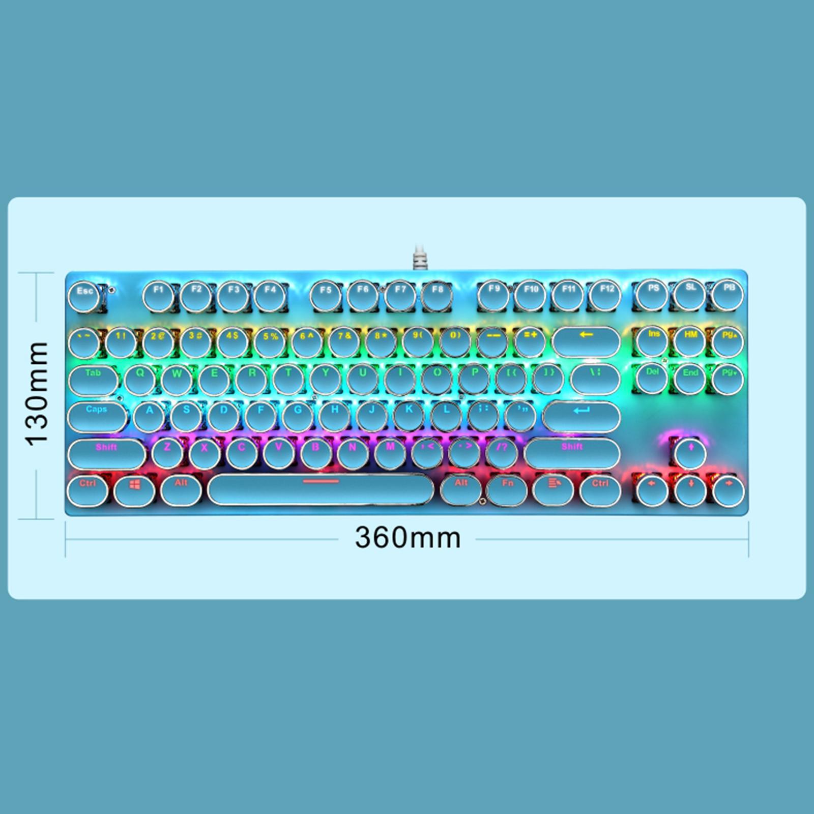 K550 Mechanical Gaming Keyboard 87Key Wired Game Keyboard RGB Backlit Black