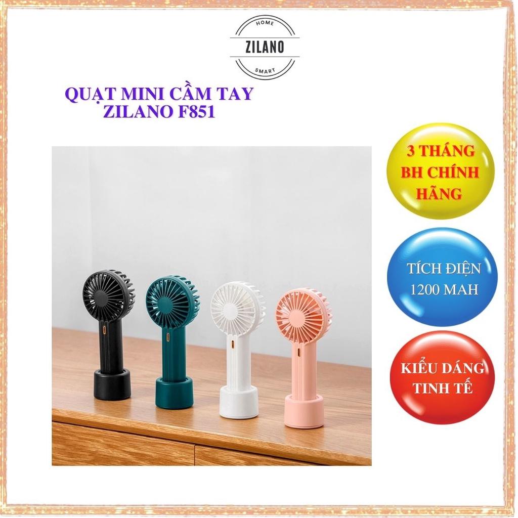 Quạt mini cầm tay tích điện có đế để bàn với 3 tốc độ gió ZILANO F851 - Hàng chính hãng