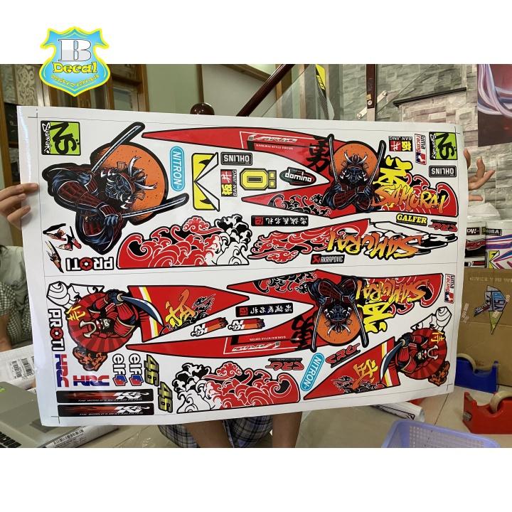 Tem rời vario 150 Samurai đỏ đen