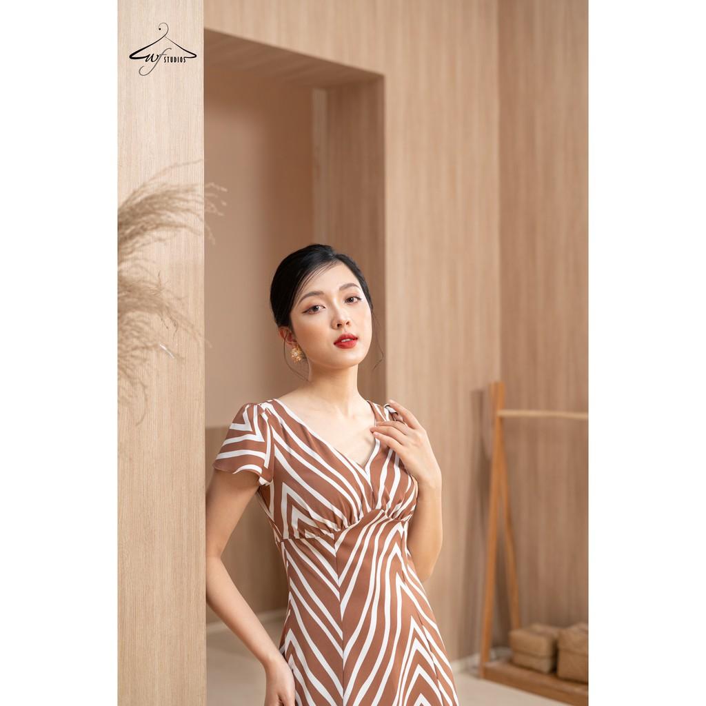 Váy voan lụa cổ V đuôi cá - Ellie Dress - V01 - wfstudios