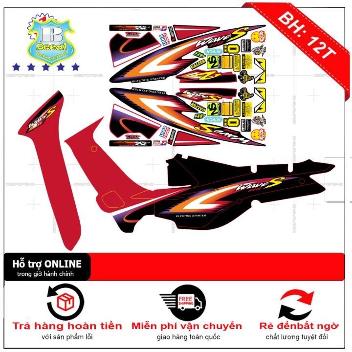 Tem rời wave nhỏ đời đầu S110 đỏ đen