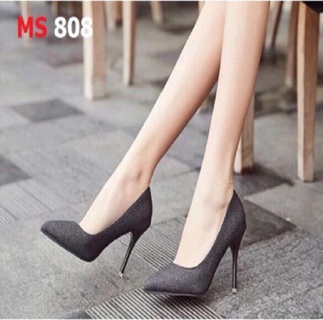 Giày Cao Gót Mũi Nhọn Kim Tuyến