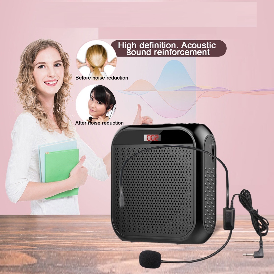 Loa trợ giảng có dây S17 âm thanh Hi-Fi, pin bền, công suất lớn màu đen