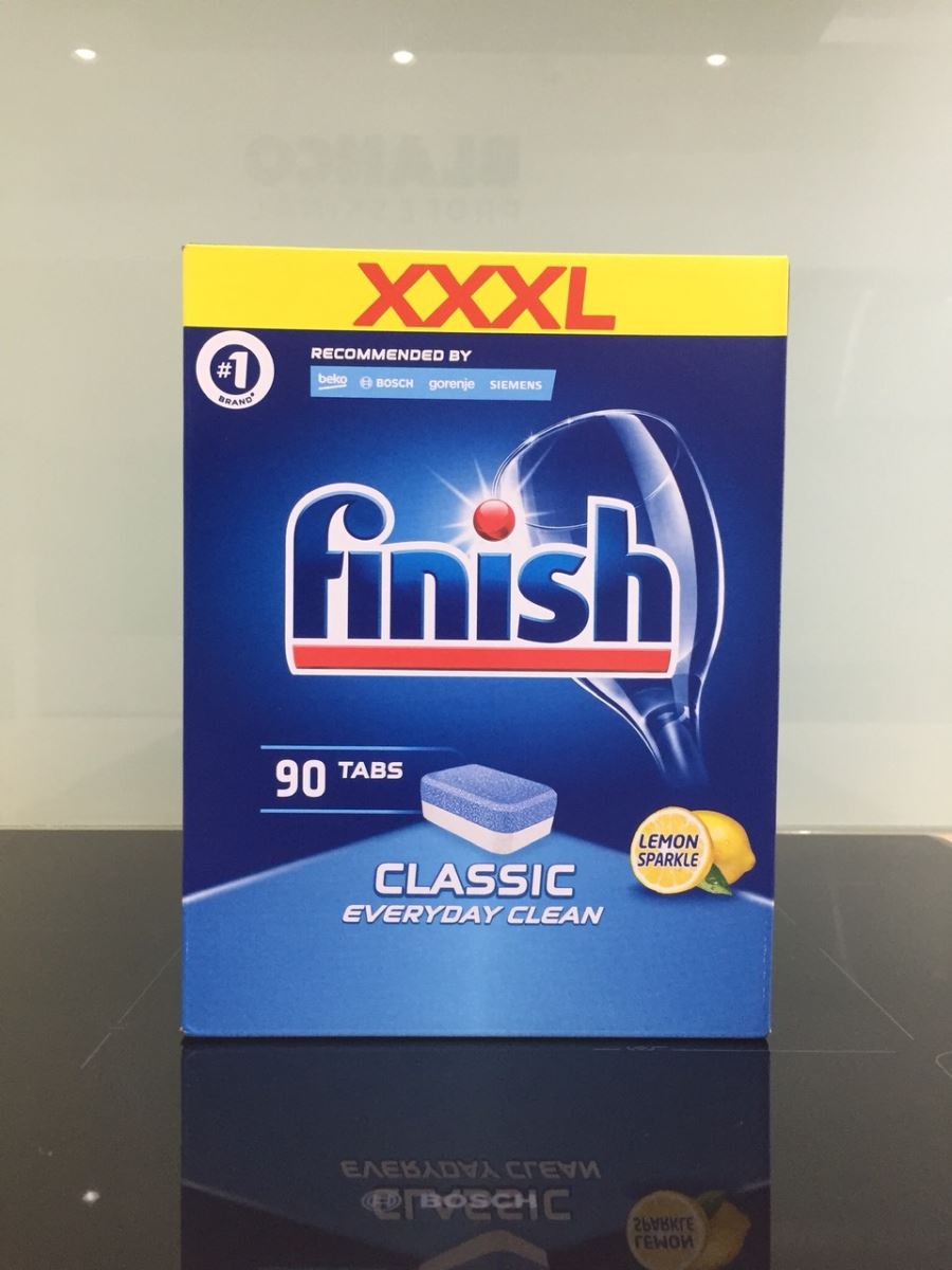 Viên rửa bát Finish Classic 100 viên/ hộp tặng túi zip 3 kẹo Senjaku Nhật Bản