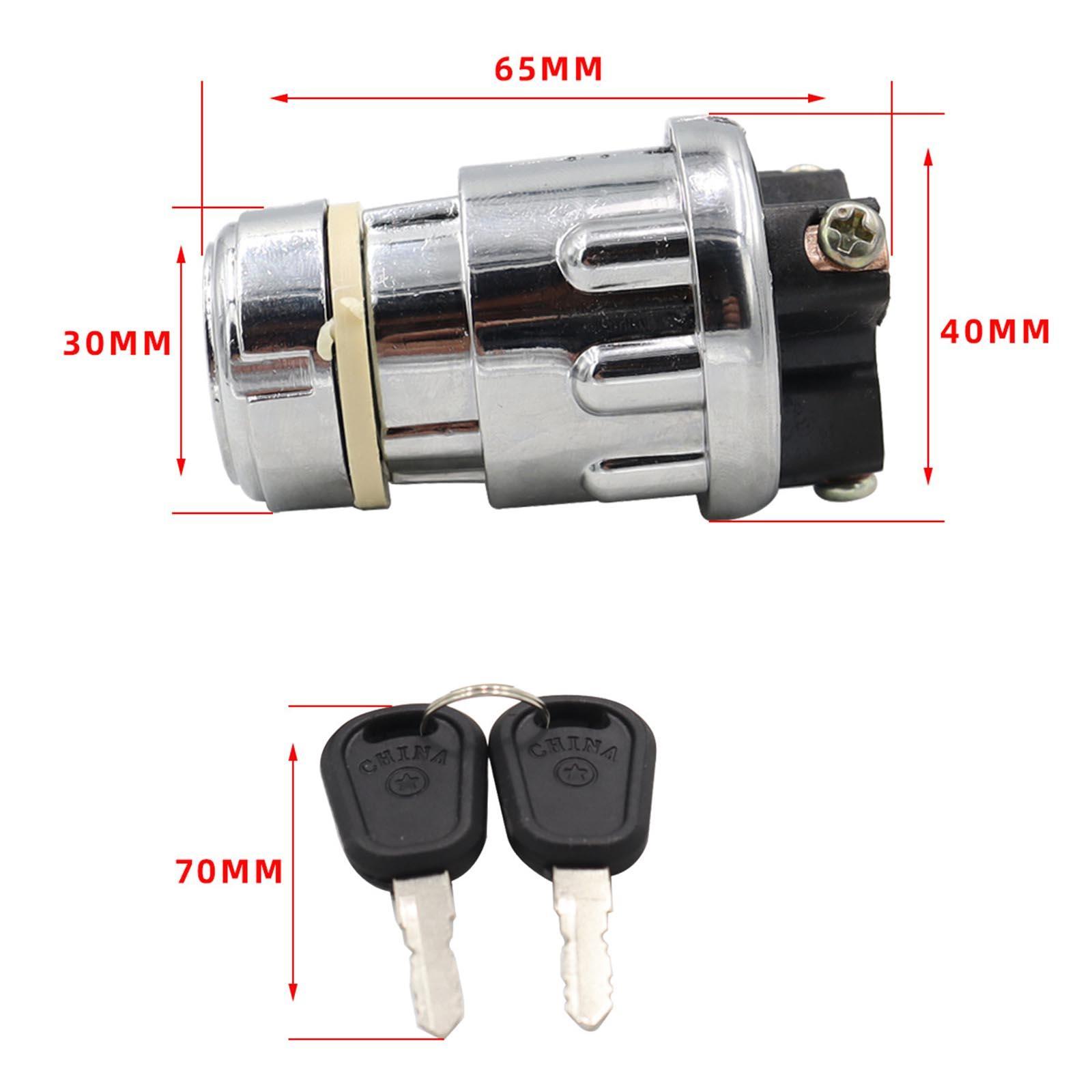 Universal Ignition Key Switch 12V with 2 Keys 3 Wire for Tractor Trailer Car Truck