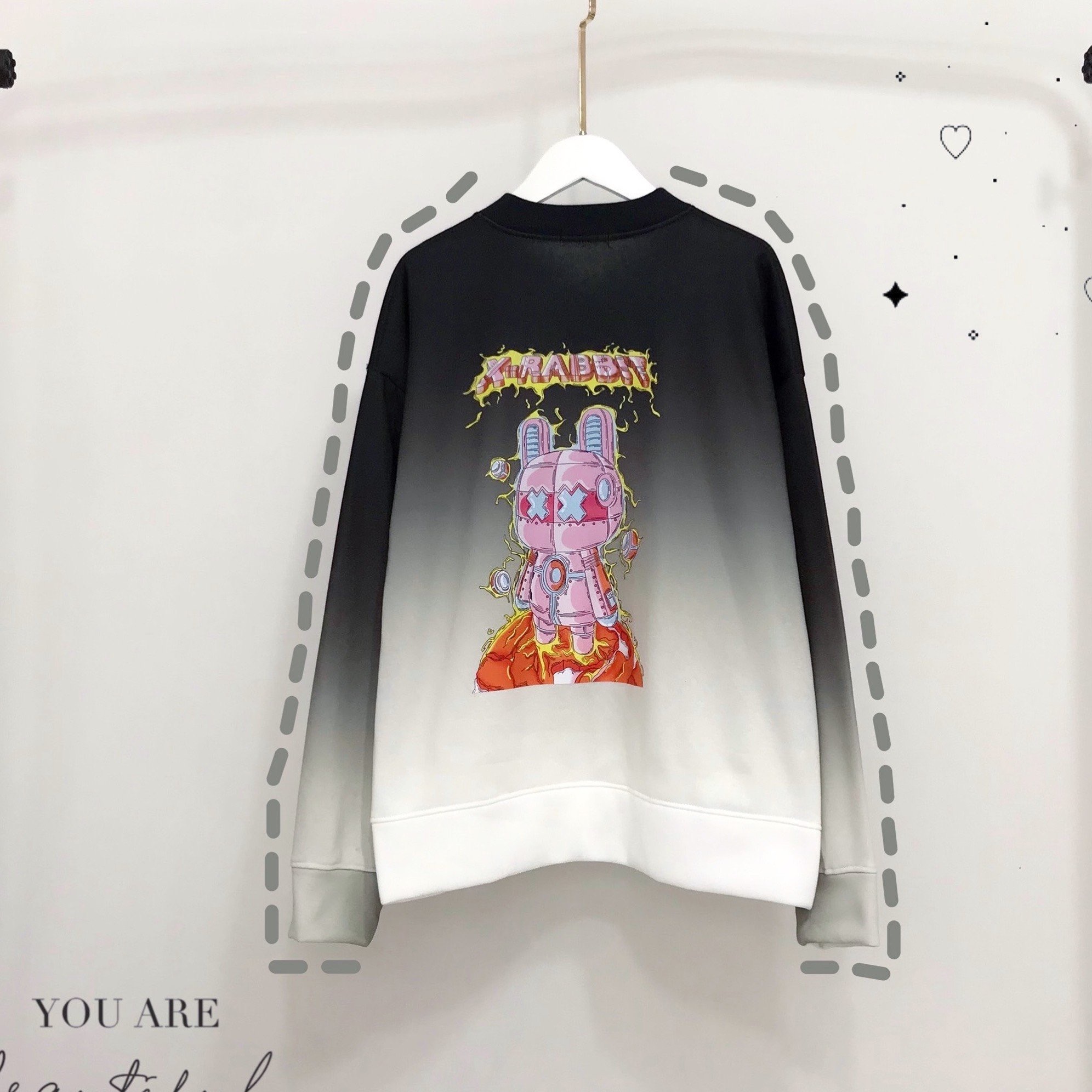 Áo Khoác Cardigan 3D Loang Màu In Hình XRabbit Chất Nỉ Bông Dáng Rộng Unisex