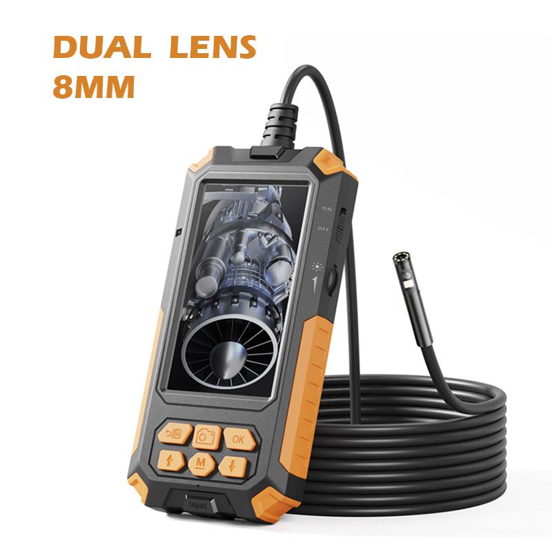 Camera Nội Soi Công Nghiệp Ba Ống Kính Màn Hình IPS 4.5 Inch 8MM HD1080P Kiểm Tra Đường Ống Thoát Nước Ô Tô Borescope IP68 Đèn LED Chống Nước