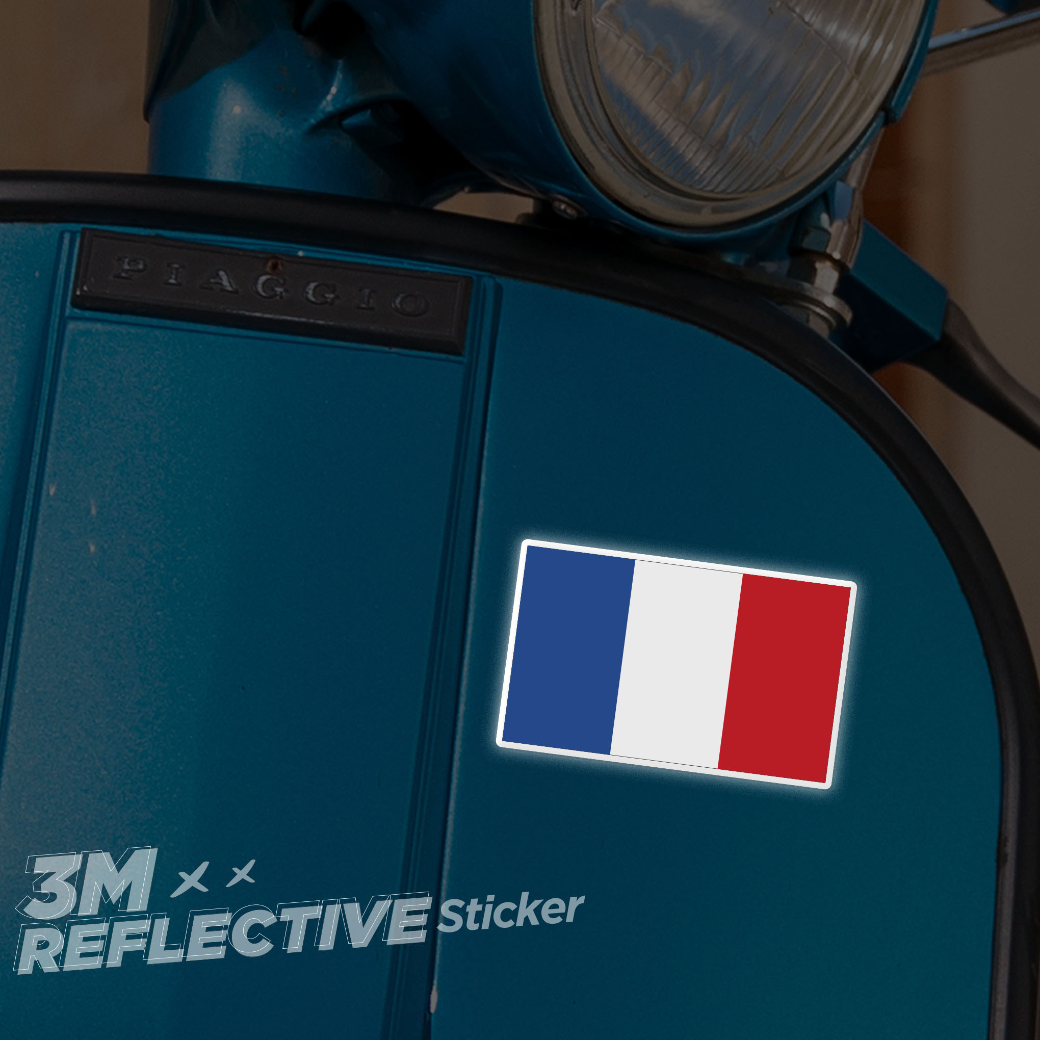 FRANCE FLAG 3M - Reflective Sticker Die - cut Hình dán phản quang thương hiệu STICKER FACTORY