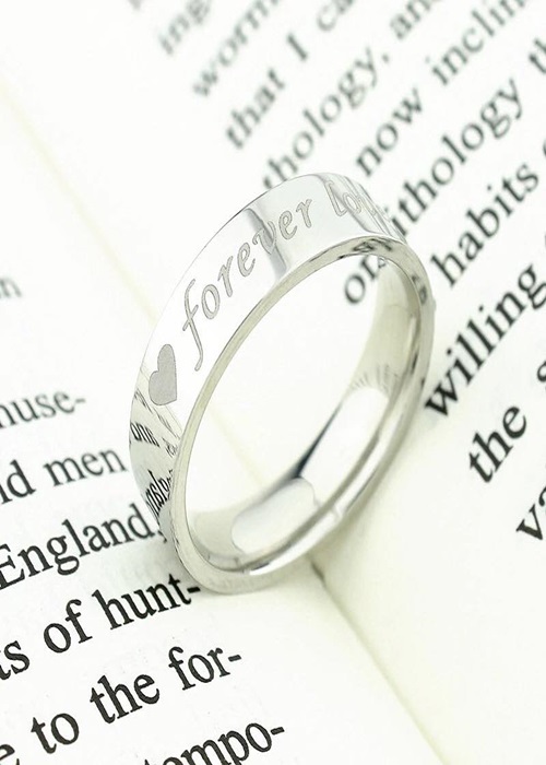 Nhẫn đôi titan valentine forever love cao cấp không đen vĩnh viễn ANC137