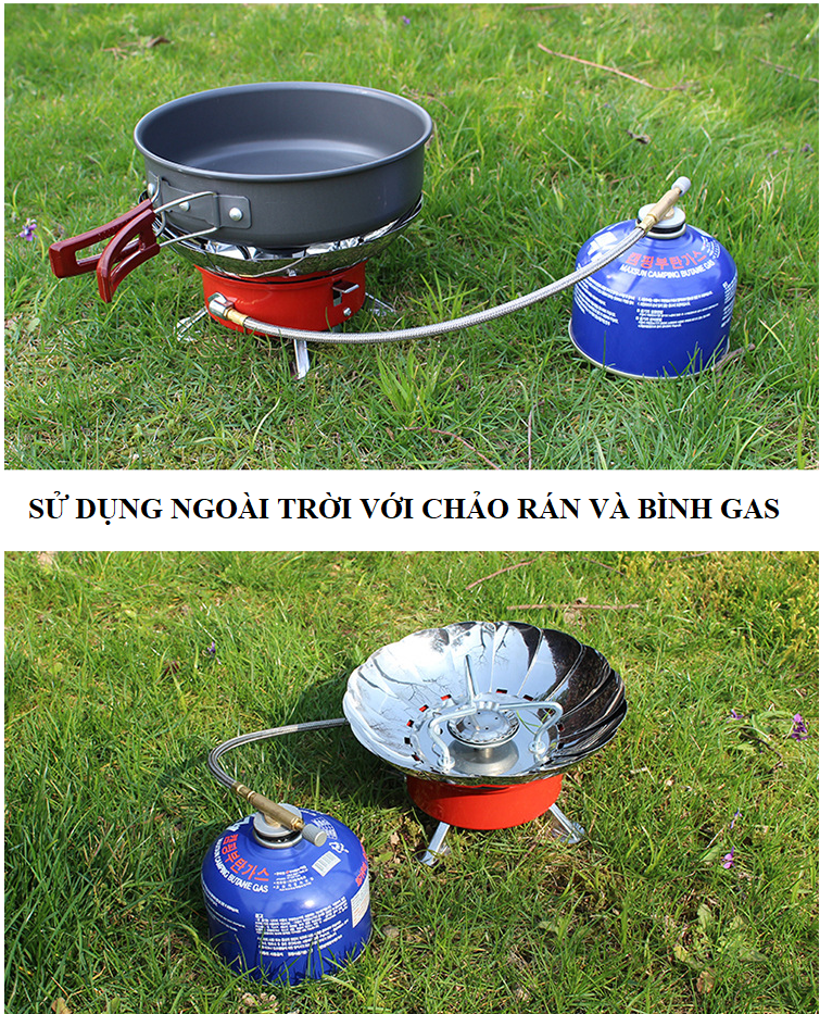 Bếp gas mini chống gió gấp gọn kiểu dáng hoa sen tiện dụng cho cắm trại dã ngoại du lịch