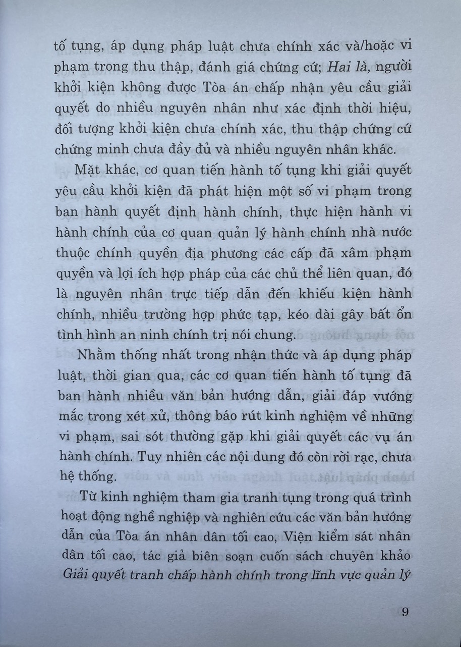 Giải quyết tranh chấp hành chính trong lĩnh vực quản lý đất đai - Phát hiện vi phạm và xử lý vướng mắc (Sách chuyên khảo)