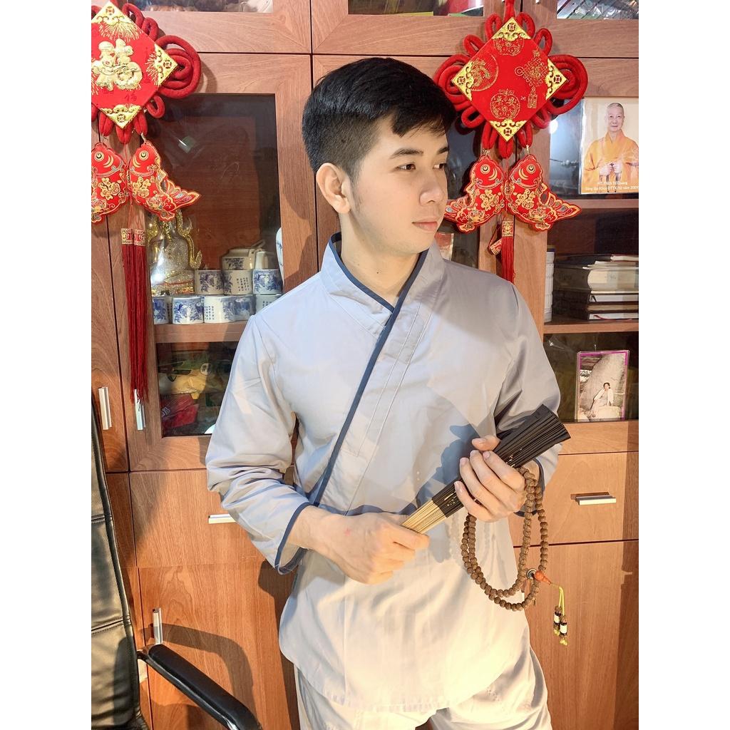 ĐỒ LAM ĐI CHÙA Mẫu Chéo Nam Vải Kate